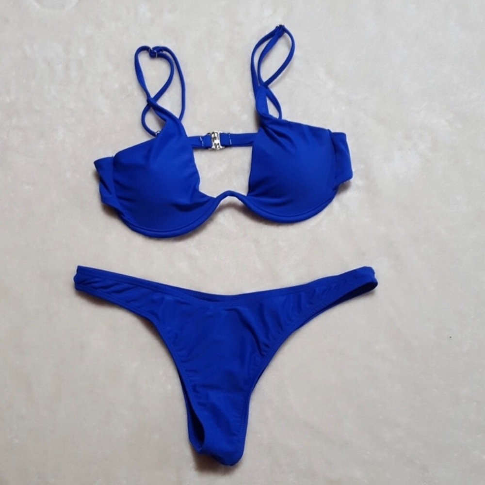 Zaful Blue Underwire Bikini